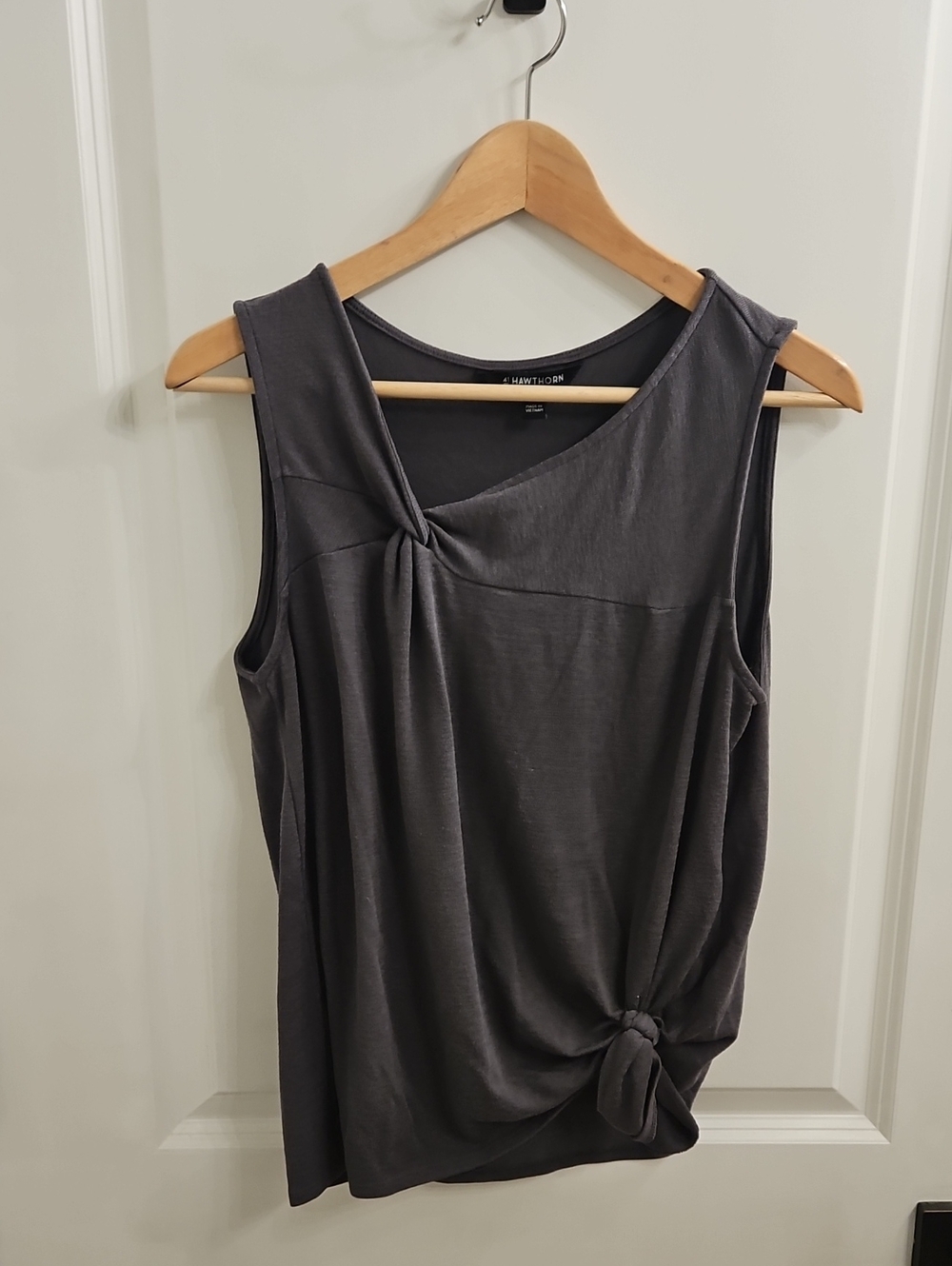 41 Hawthorn Knot-Detail Sleeveless Top in Charcoal